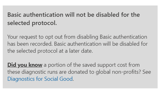 only turnoff in december legacy clients microsoft 365