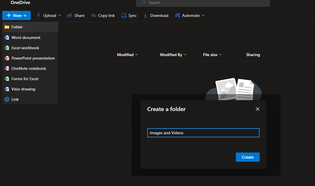 onedrive-new-folder